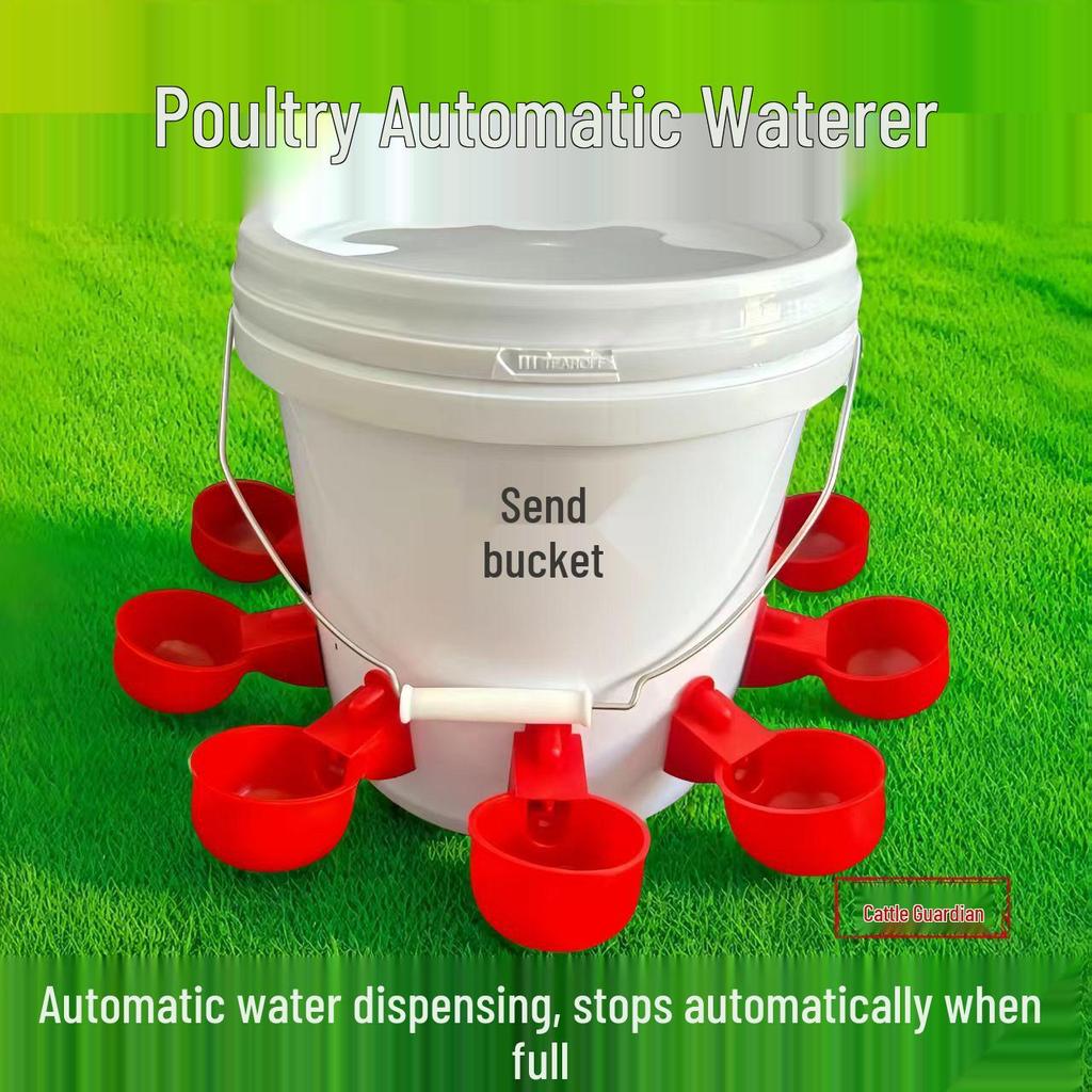 Automatic Poultry Water Feeder with Bucket for Chicken, Duck, Goose & Bird
