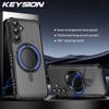 KEYSION Чехол-подставка с вращающимся на 360° кольцом для Samsung Galaxy A55 5G A35 A25 A15 Прозрачная Магнитная Противоударная Накладка для Телефона