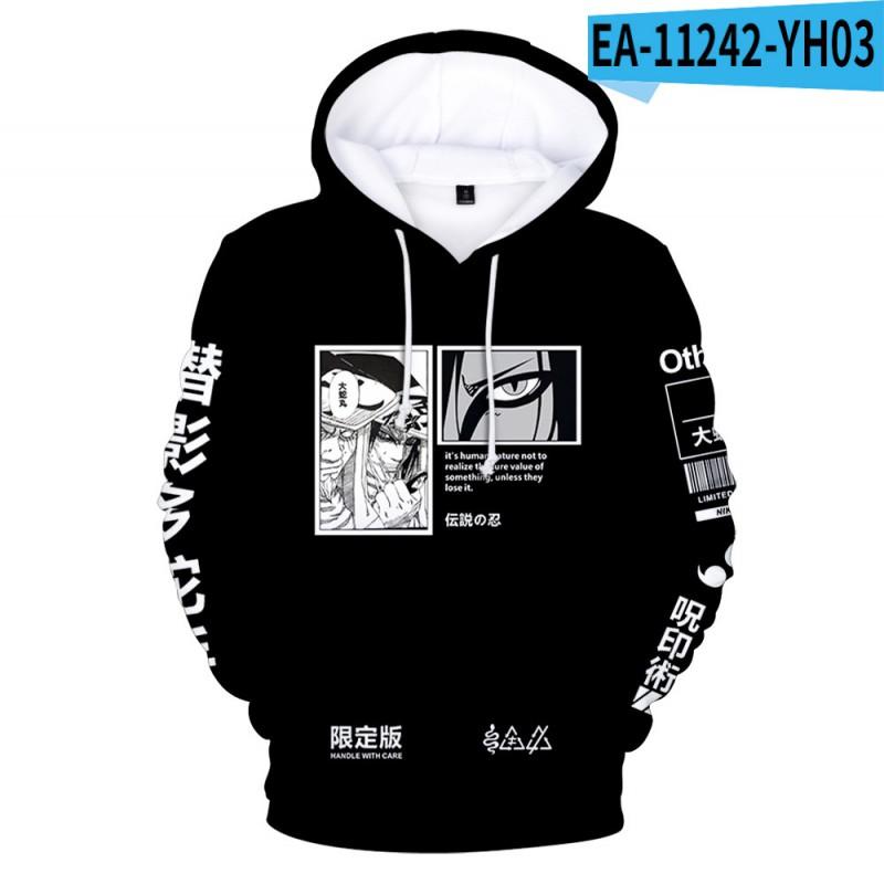 Anime Naruto Hoodie Unisex Streetwear 3D Digital Print Oversized Sweatshirt Teens Adults Fall