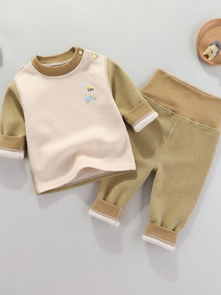 Baby Suit: Warm, Velvet-Enhanced High Waist for Autumn/Winter