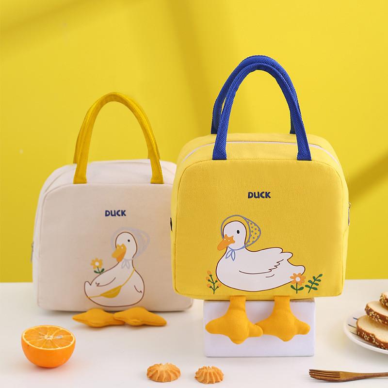 Oxford Cloth Cartoon Duck Lunch Bag Cute Thermal Lunch Box Storage