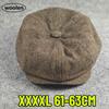 Очень большой размер XXXXL 61-63 см Шерстяная кепка-восьмиклинка Мужская Большой размер Повседневная Винтажная Восьмиугольная шляпа Британский Ретро Шляпа художника Девушка Женщины