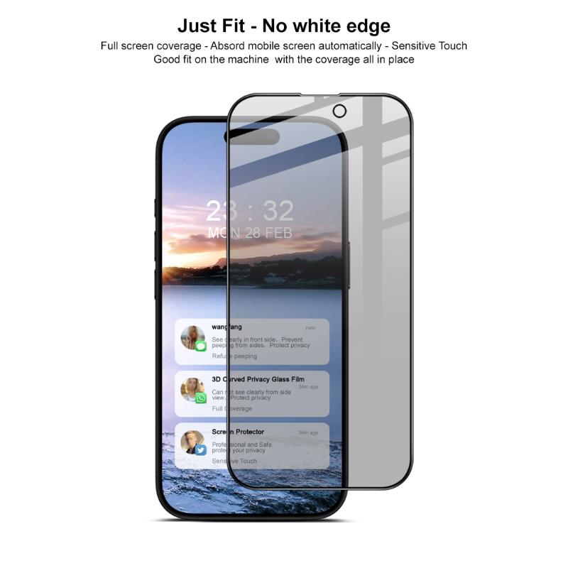 Для iPhone 16 Pro Max Plus стекло IMAK Privacy Temper Glass Полноэкранное покрытие пленка