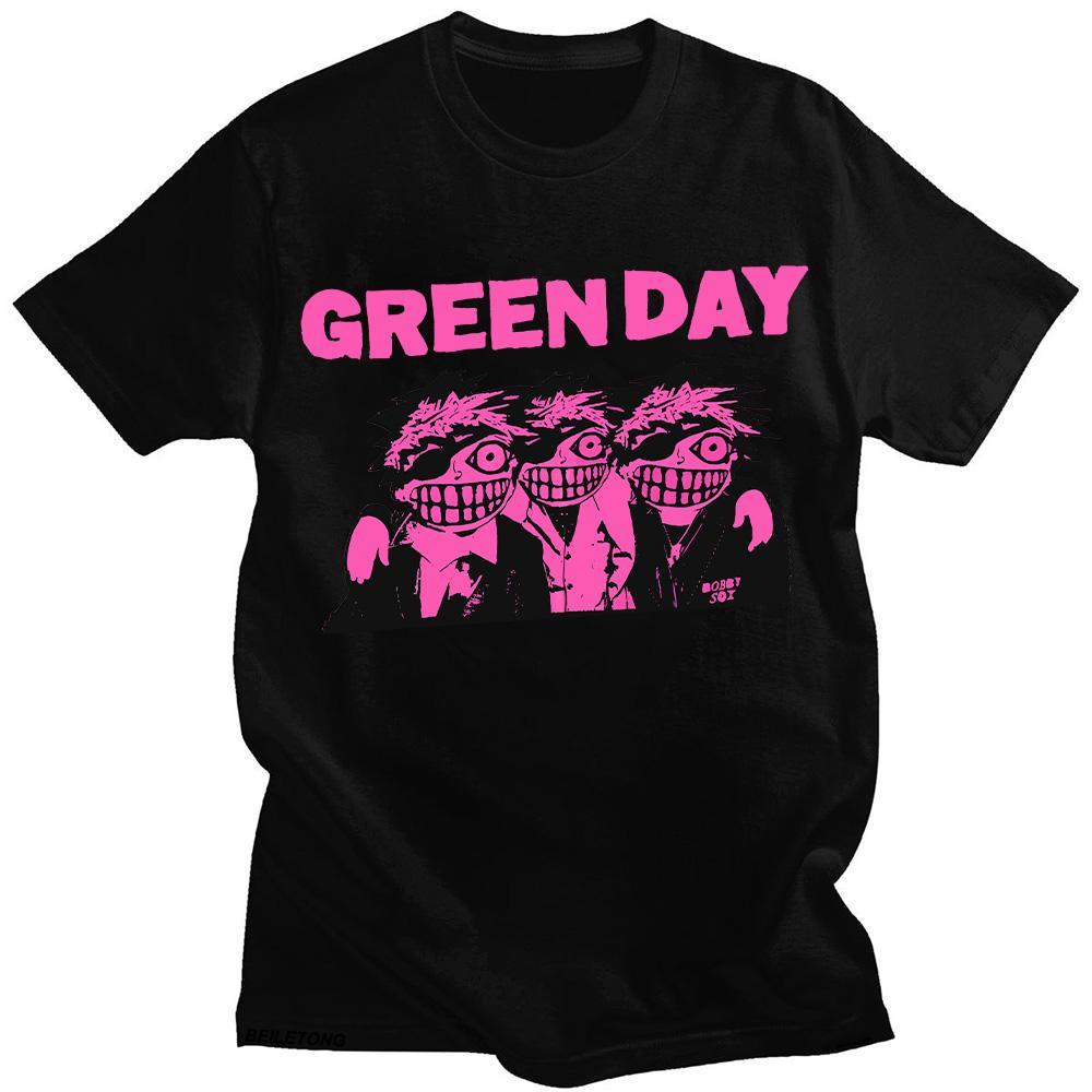 Green Day Rock Artist Tshirts Green Day Alternative Song Dilemma Top New Harajuku Aesthetic Tshirt Oversized Hip Hop Streetwear