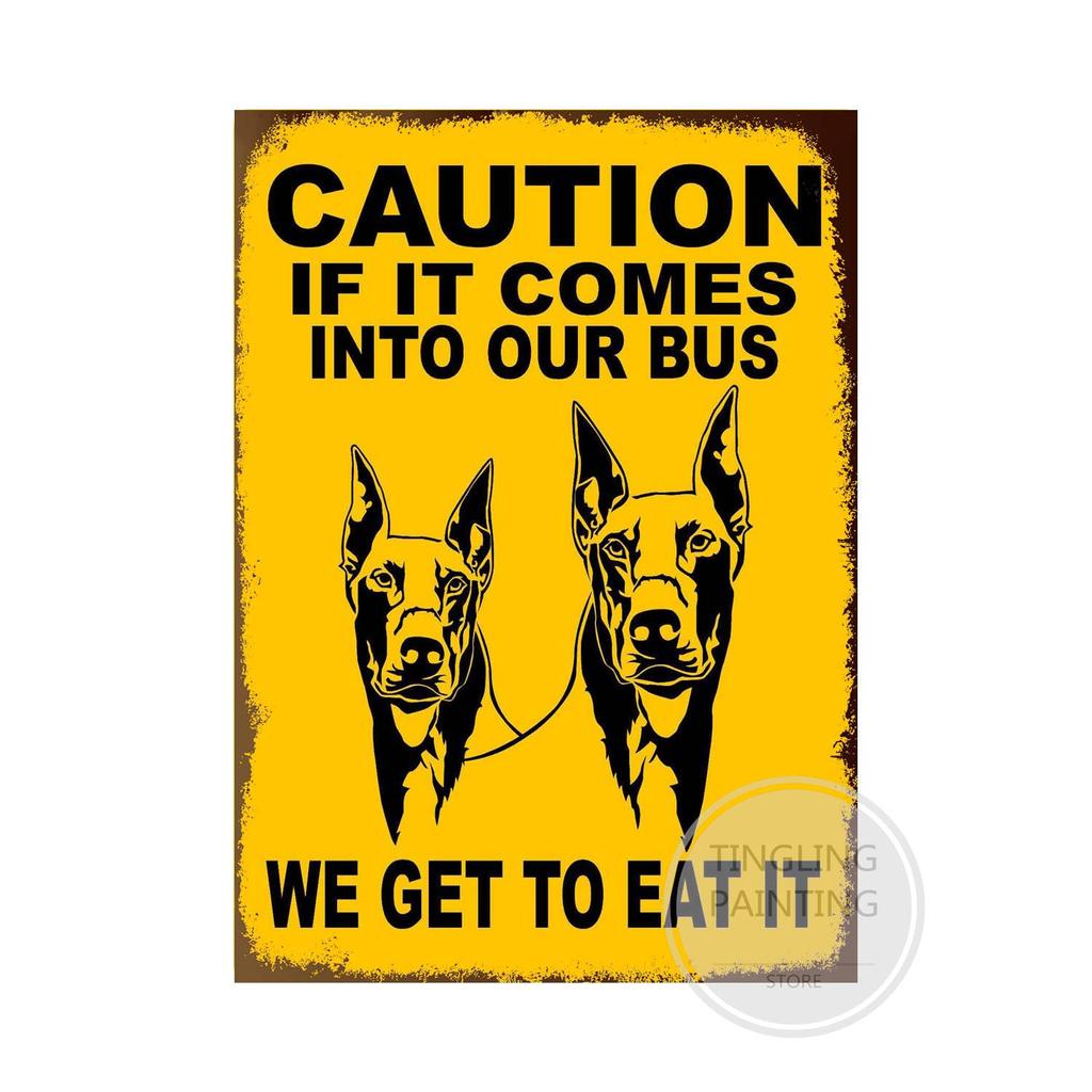 Предупреждающая собака металлические жестяные знаки винтажный плакат осторожно собака ретро жестяные пластины настенные наклейки для сада семейный дом дверь украшения