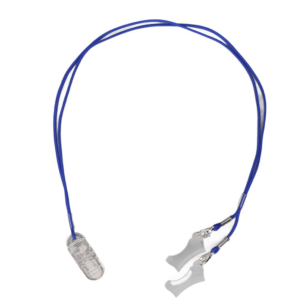 Hearing Protector Blue Lanyard with Transparent Clip Deaf Aid Holder Strap Loss Rope for Elderly
