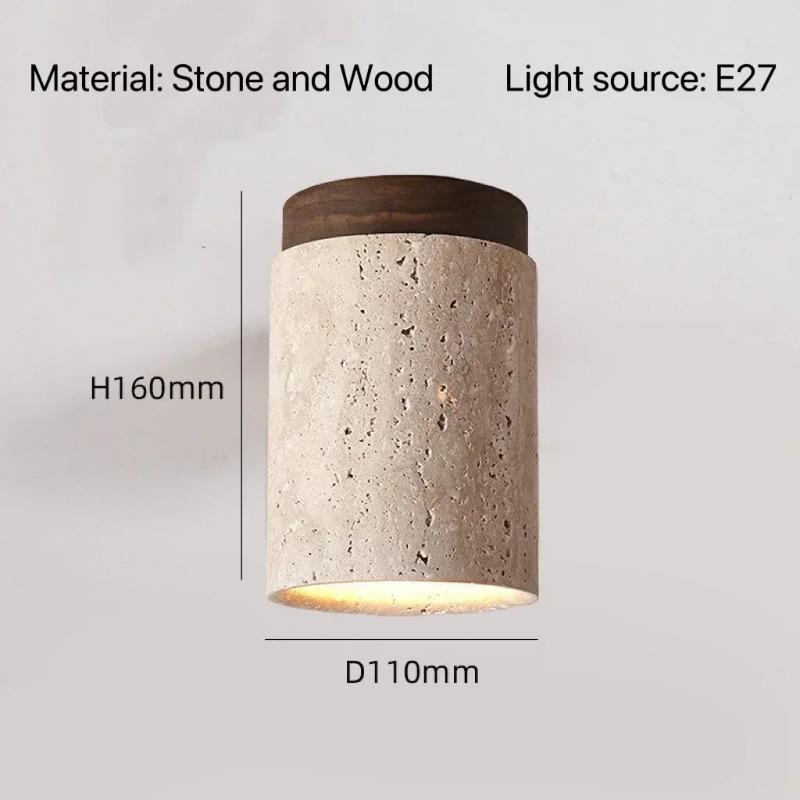 Modern Travertine Stone Ceiling Lamp Hallway Foyer Bedroom Corridor Flush Mounted Staircase Indoor Lighting Fixture Home Decor