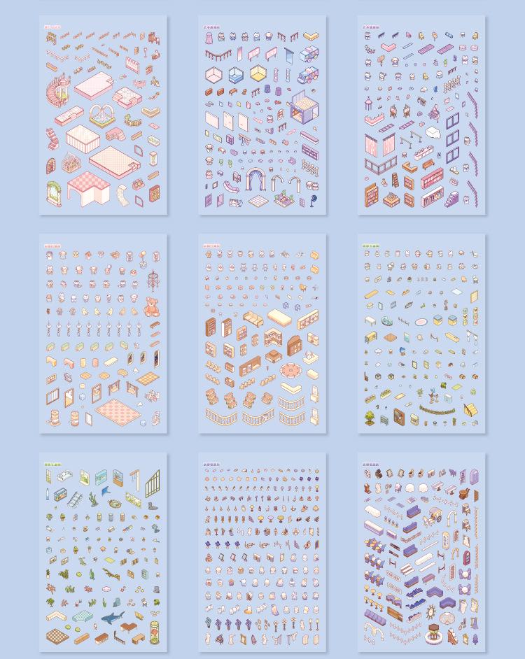 Light Luxury Cartoon Miniature Scene Sticker Book: Creative Fun DIY Stickers