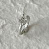 Warmrecord Silver925 Matte Ddddot Herkimer Diamond Ring_ONE020