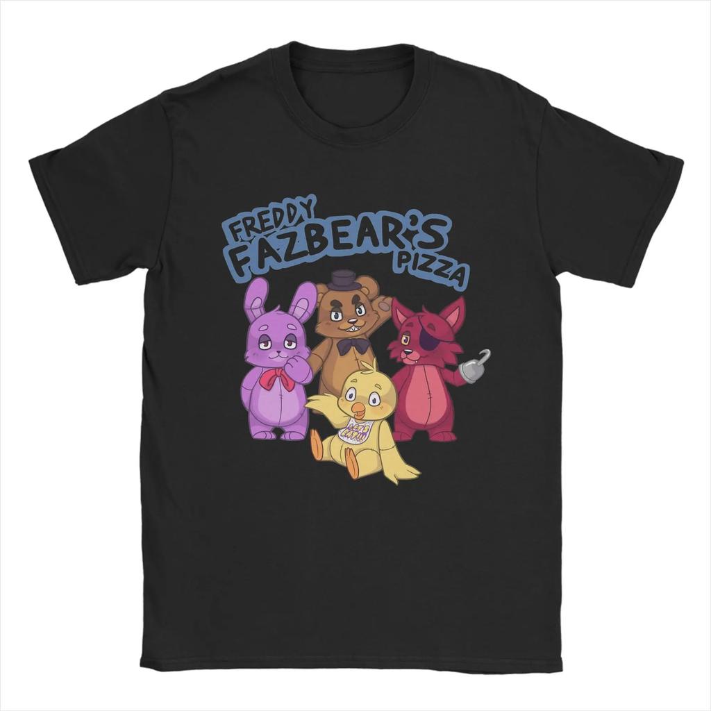 FNAF В Фредди Мужская Юмористическая Футболка Футболка с Круглым Вырезом Топ с Коротким Рукавом Повседневная Футболка
