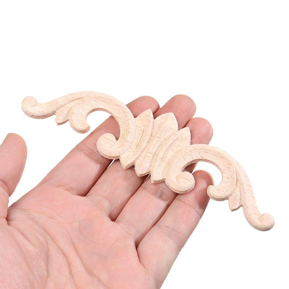 Door Decoration Woodcarving Decorative Wooden Figurines Crafts Corner Appliques Frame Wood Carved