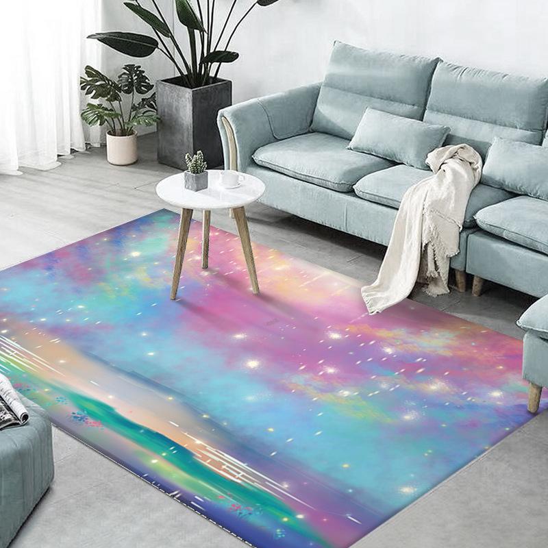 Starry Sky Universe Living Room Carpet Floor Mat Bedroom, Dream Full Bedside Carpet, Office Decorative Carpet