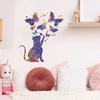 Звездное небо кошка бабочка стикер стены милый гостиная фон украшения лестницы наклейки DIY наклейка стены домашний декор обои