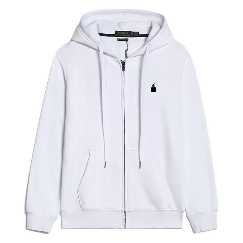 Мужская повседневная толстовка на молнии с длинным рукавом RL с вышивкой маленькой лошади