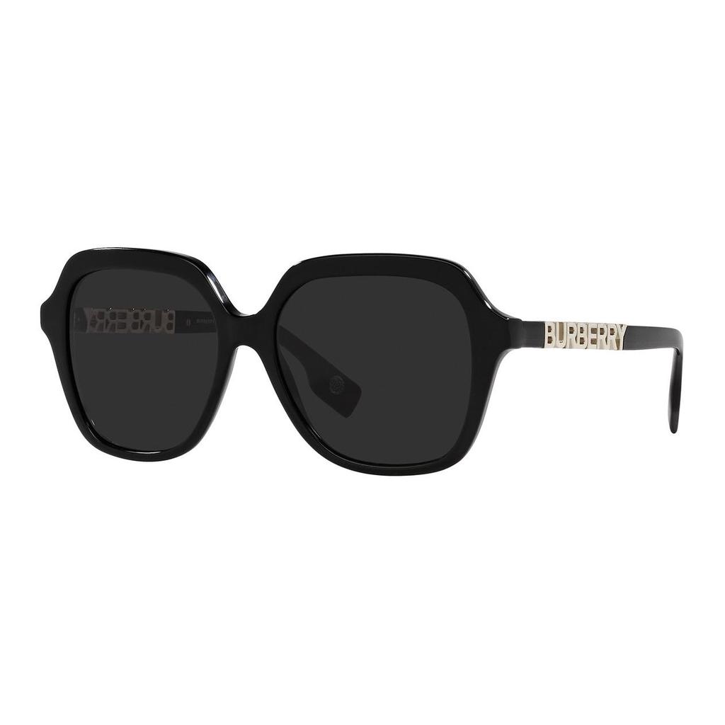 Burberry Temple Lettering Acetate Metal Square Sunglasses Women's Black