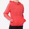 Adidas Ветровка с трехполосным принтом и капюшоном, женская верхняя одежда, красный EH3909