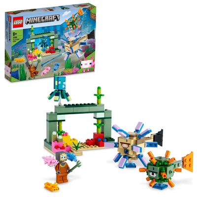 LEGO Minecraft Битва со Стражами 21180 Игрушка Блок Настоящее Видео Игра Море Мальчики Девочки Возраст 8+