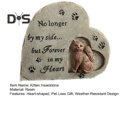 Мемориальный камень для котенка, садовый декор, надгробие для кошки, надгробие для кошки, мемориальный камень для питомца, подарок в знак сочувствия владельцам кошек