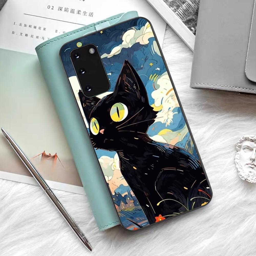 Чехол для телефона «Звездное небо с котом» для Samsung S 9 10 20 21 22 23 30 23 24 Plus Lite Ultra FE S10lite Fundas
