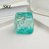 Lemon Stress Relief Toy Transparent Squeeze Toy, Jellyfish Ice Cream Reduction Soft Clear Cube Sensory for Kids Adults