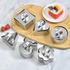 Stainless Steel Heart-Shaped Cake Mold with Push Plate - Mousse, Taro, Rice Ball & Sushi Tool