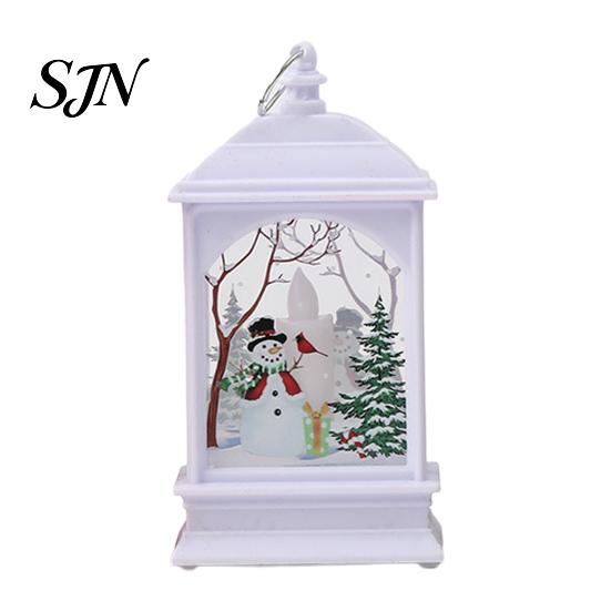 Exquisite Gift for Friends Vintage Christmas Lantern Night Light, Rectangular Glowing Tabletop Decor Warm Atmosphere Light Mantel Party, Flameless LED