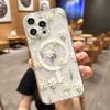 Роскошный Магнитный Чехол Clmj с Рисунком Маленькой Хризантемы Magsafe для Samsung Galaxy S24 S23 S22 S21 S20 FE Plus Ultra 5G