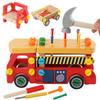 CANDYCOOL Wooden Educational Carpenter Pretend Fire Truck Transforming Tool Includes and Pretend STEM Develops and Christmas Gift for Boys and Girls
