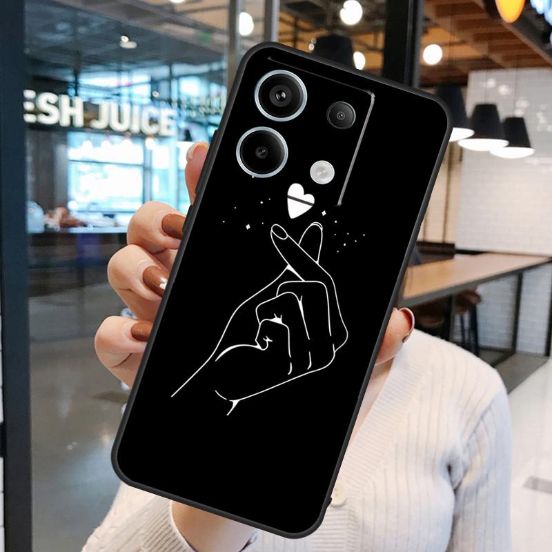 Чехол Kpop Сердце Пальцами Для Xiaomi Redmi Note 11 9 10 12 13 14 15 Pro Plus Redmi 15 15C 10C 12C 13C 14C Обложка