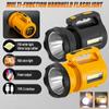 High Power Handheld Flashlight Rechargeable Torch, Multi-function Searchlight Portable Camping Light 6000 mAh Battery Capacity