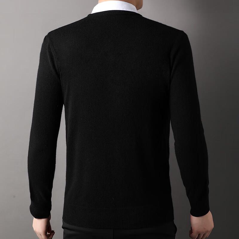 Hengyuanxiang Men's Thickened Fake Two-Piece Cashmere Sweater