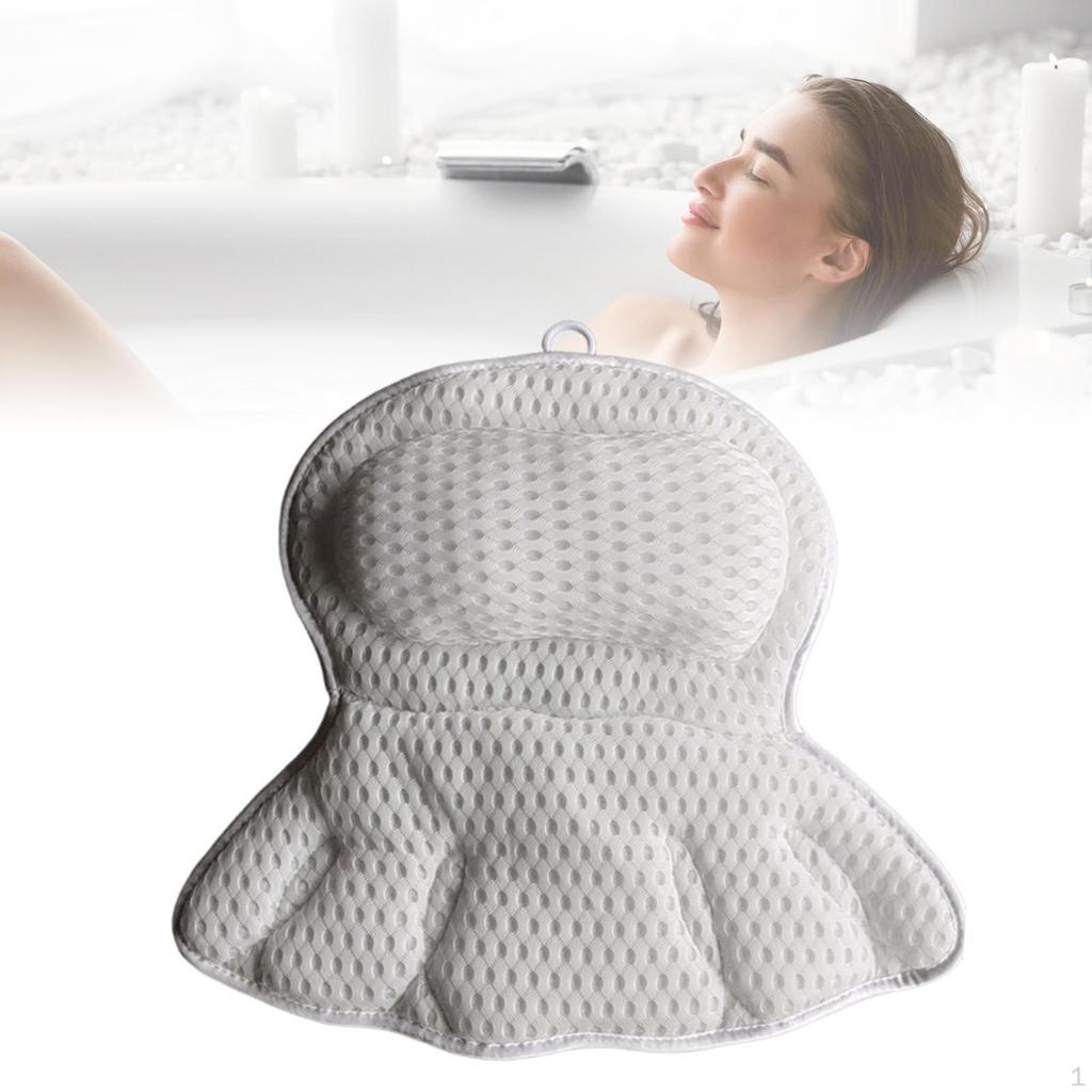Bath Pillow Tub Air Mesh Relaxing Accessories Bathtub Cushion Headrest for Shoulder