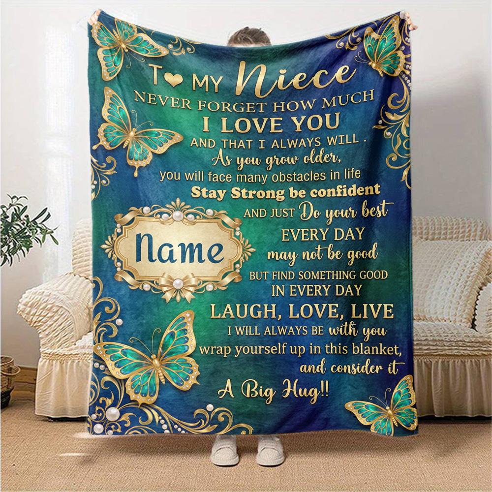 Love Encouragement Blanket Personalized Name Soft Warm And Versatile For Sofa Bed Office And Travel Machine Washable Comfortable In All Seasons Best