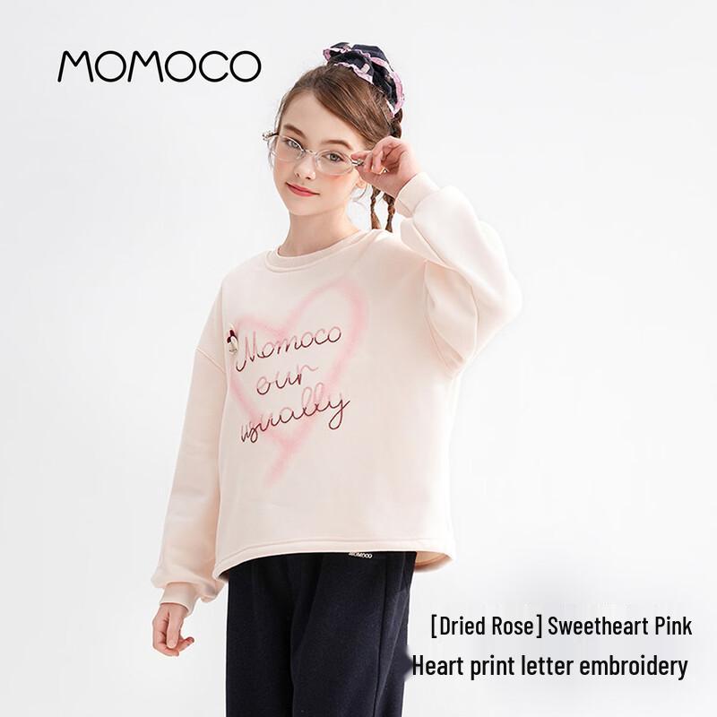 Свитшот с сердцем и буквами для девочек MOMOCO, Осень/Зима 2025
