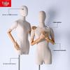 High-End Bamboo Linen Female Half-Body Mannequin for Korean-Style Displays