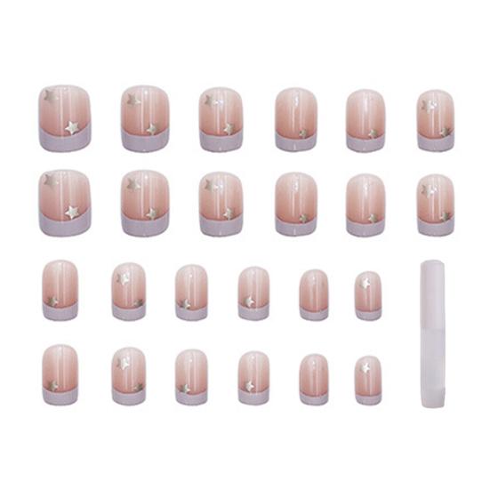 24/30 шт./комплект накладных ногтей с клеем, квадратные длинные накладные ногти, съемные, для домашнего салона, для женщин и девочек, полное покрытие, набор для накладных ногтей из пластика