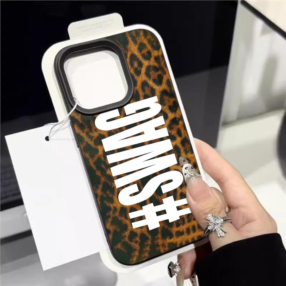 ГОРЯЧИЙ Роскошный Леопардовый Счастливый Swag Чехол для Телефона с Рисунком Кожи Личи Для iPhone 17 16e 16 15 14 13 12 11 Air Pro Max Plus X XR XSMax
