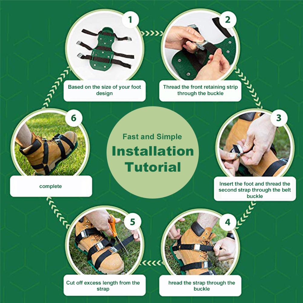 1 пара садовых туфлей для ногтей, регулируемый ремень, инструмент для рыхлой почвы, аэрационная обувь