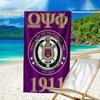 proof beach towel with a Omega Psi Phi logo1 pattern - soft,absorbent,quick-drying,machine washable - perfect for swimming,camping,bathing