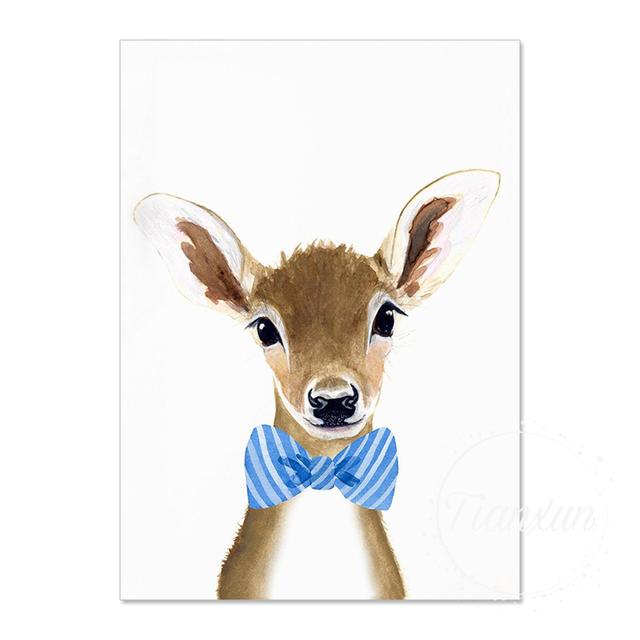 Синий галстук-бабочка, прекрасная картина на холсте с изображением животных, с поттерами и принтами, настенное искусство, картина с тигром для комнаты для мальчиков, декор для стены без рамки