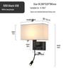 American Style LED Wall-Mounted Bedroom Lamp with Fabric Shade for Reading and Mobile Use