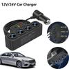 120W Car Charger Adapter 7 Ports QC3.0+PD Ci-garette Lighter Socket 12V/24V Car Power Conversion Plug Fast Charge Adapter for Phone