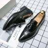 New Spring Tassels Leather Men Pointed Loafers Breathable Flats Outdoor Men Shoes Casual Footwear Male Lightweight Shoes