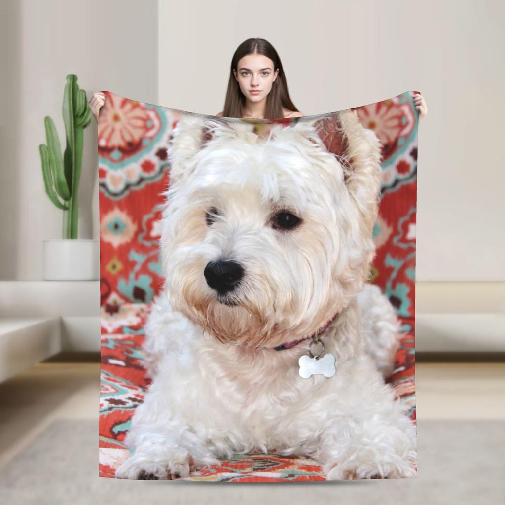 Dachshund Christmas Knitted Blankets Flannel Dogs Animal Super Soft Throw Blankets for Car Sofa Couch Bedroom Quilt
