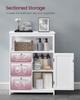Freestanding Floor Storage Unit with Adjustable Shelf, 3 Drawers Bathroom Cabinet, for Home, White