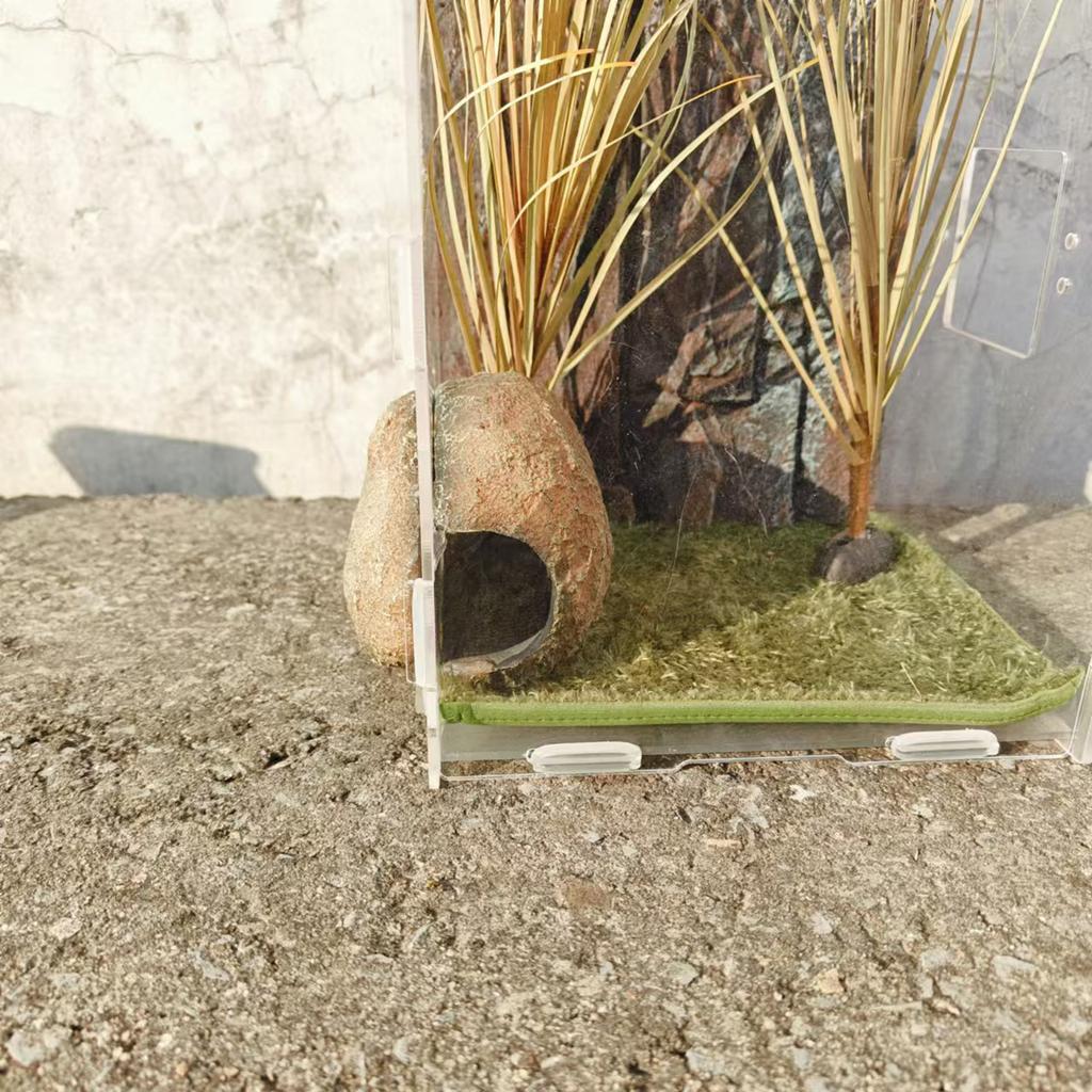 Магнитный аквариумный грот-укрытие, пещера из камня для разведения рыб и креветок, безопасное смоляное укрытие-пещера для легкого крепления к стеклу