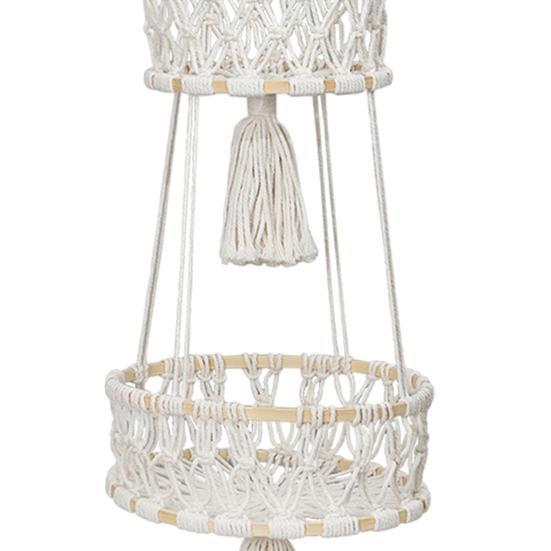 Ярусная подвесная корзина для фруктов в стиле бохо, плетеная корзина из хлопковой веревки, подвеска для фруктов, плетеная корзина для растений, для фруктов, овощей, домашнего декора, балкона, сада