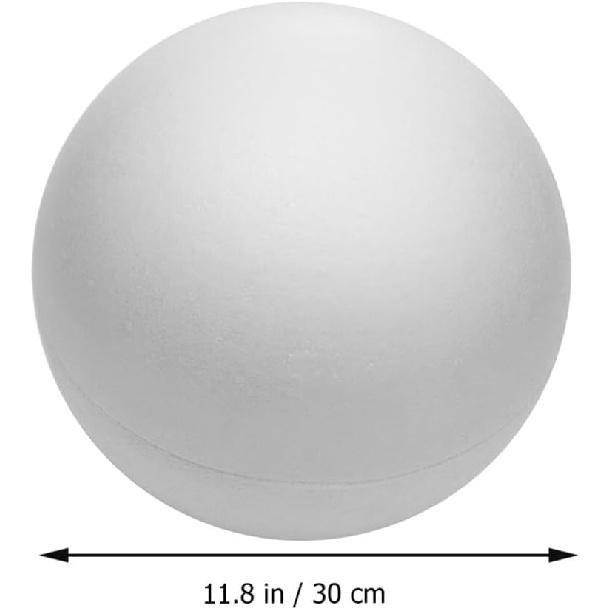 Holibanna White Foam Balls Round Spheres Hollow Foam Ball Polystyrene Balls Modeling Foam Ball for Christmas Table Centerpiece Decor (30CM)