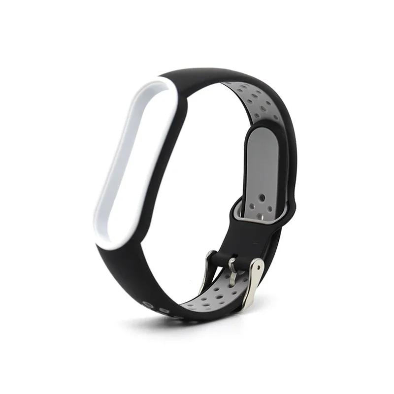 Для Xiaomi Mi Band 5 4 3 6 Ремешок Двухцветный Силиконовый Браслет на Запястье Замена Для Xiaomi Band 4 MiBand 3 5 6 ремешки