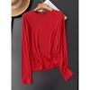 MD Women's New Gray Base Ride Slim Fit Thin Cotton Round Neck Long Sleeves T-shirt 06208511803